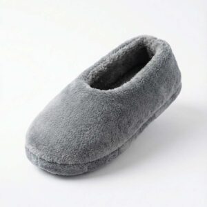 Pantuflas Clásicas de Felpa Gris - Máxima Calidez, Antideslizantes y Personalizables